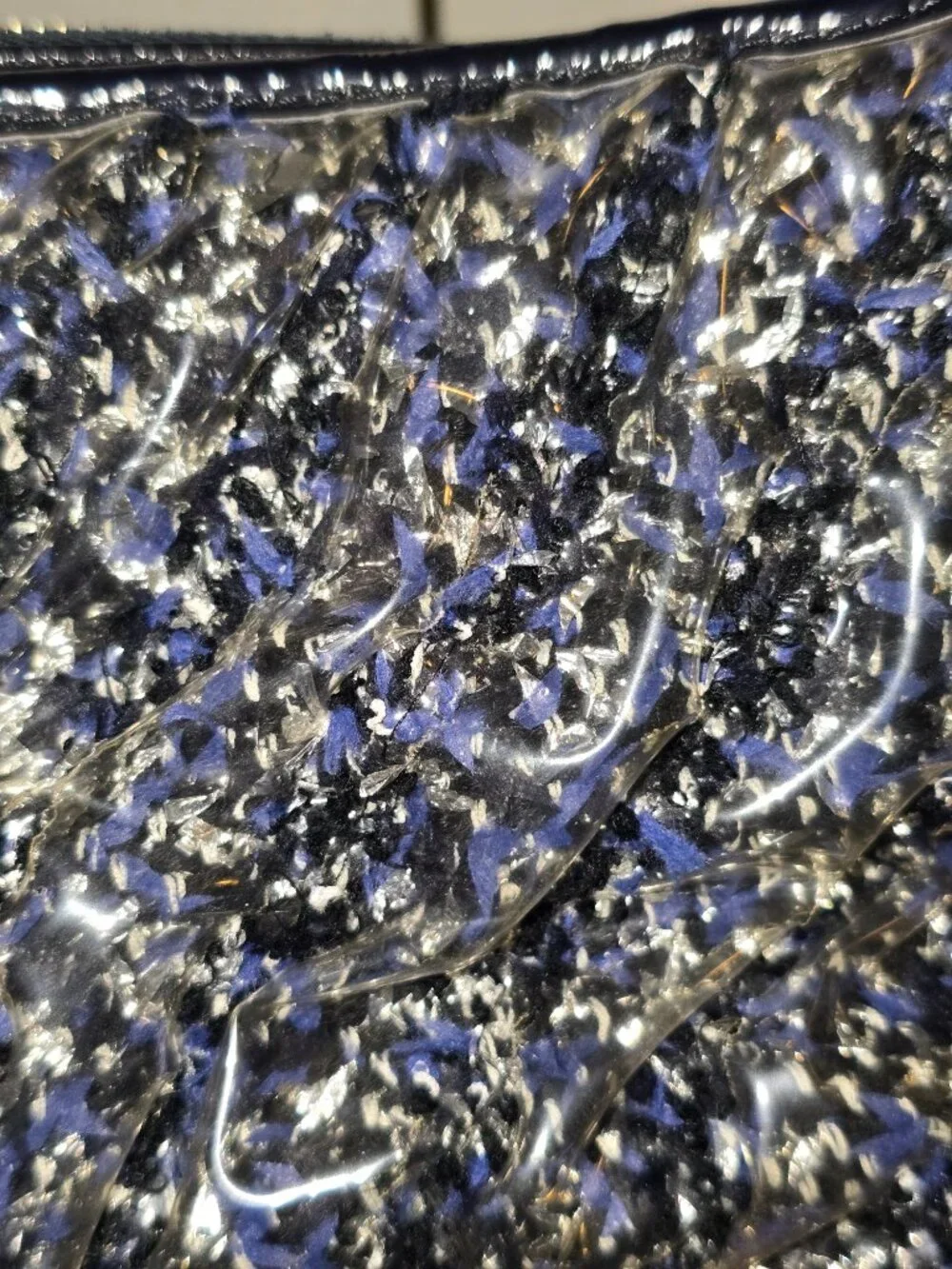 CHANEL Blue/Black Tweed Shoulder Bag